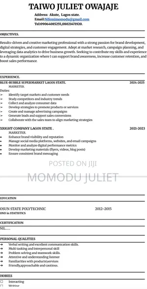 Sales Telemarketing CV