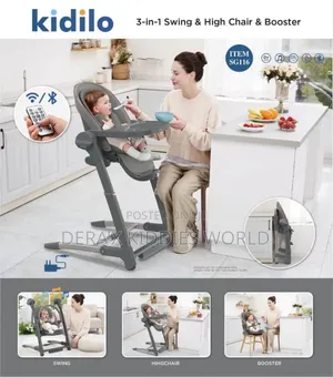Kidilo 3 In 1 Swing, High Chair And Booster
