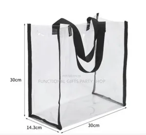 Clear Plastic Tote Bag With Black Straps