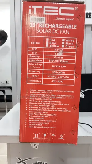 18, Rechargeable Fan