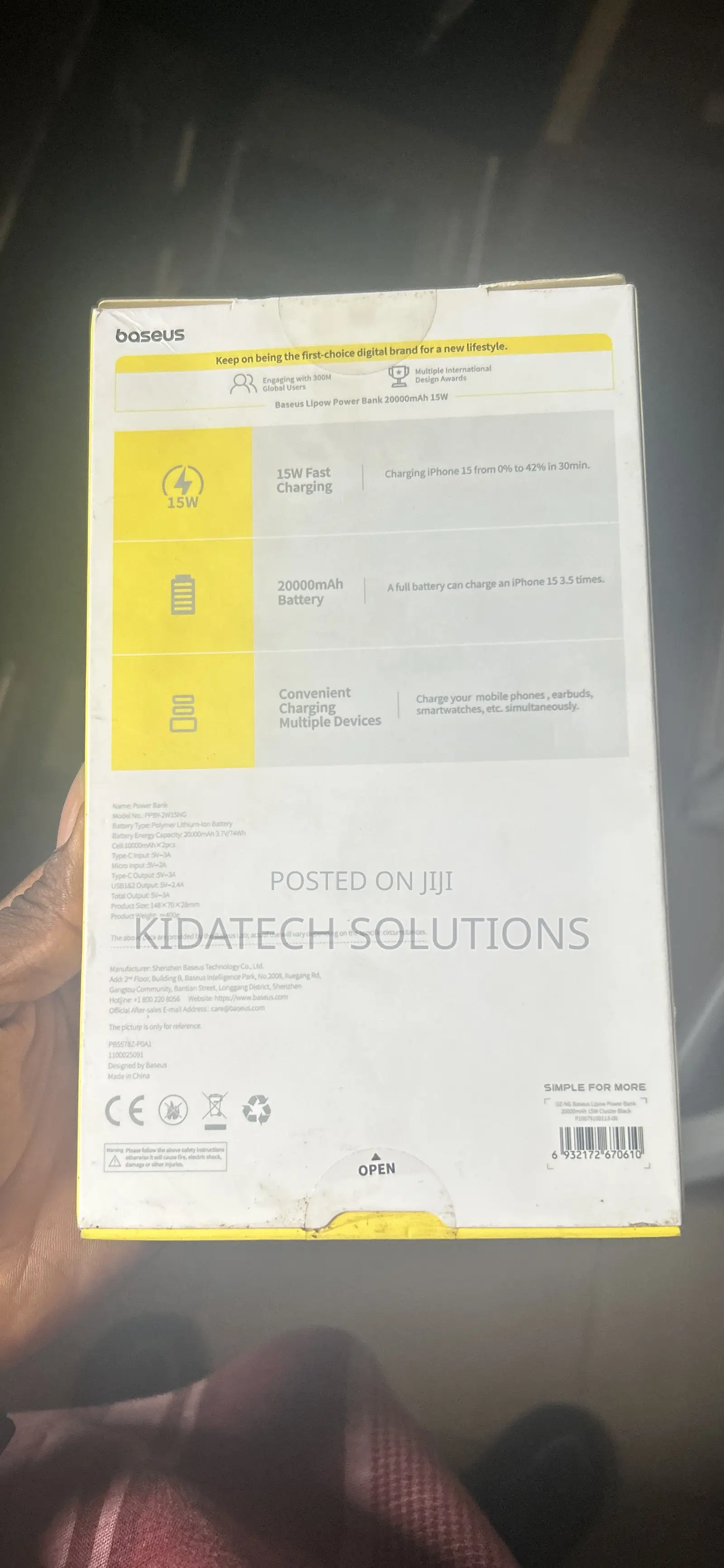 Baseus 20000 Mah Power Bank