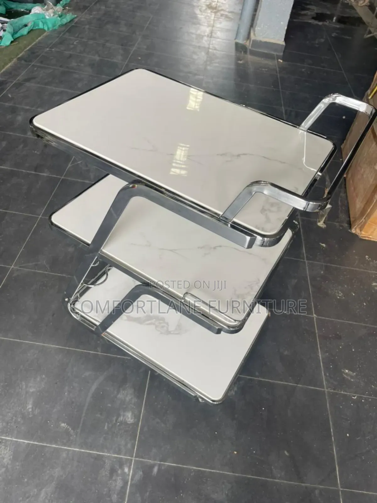Wine Trolley With Marble Top