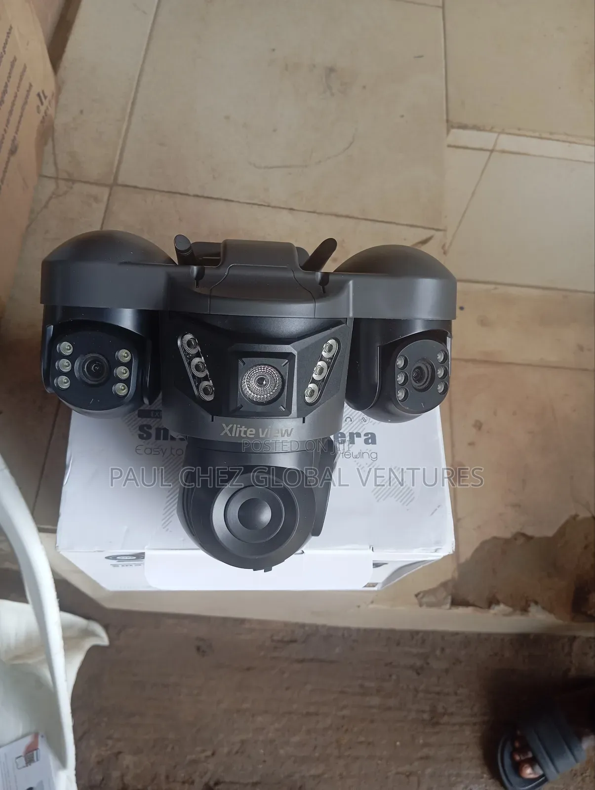 Three Lens CCTV Camera With Solar