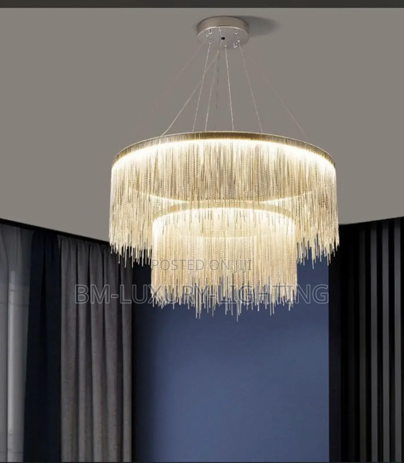 Nordic Designed 2 Step Crystal Raindrop Chandelier