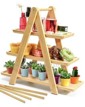 All Wood Multifunctional 3-Tier Buffet Platter