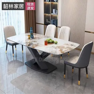 Exquisite 6 Sweaters Marble Top Dining Table