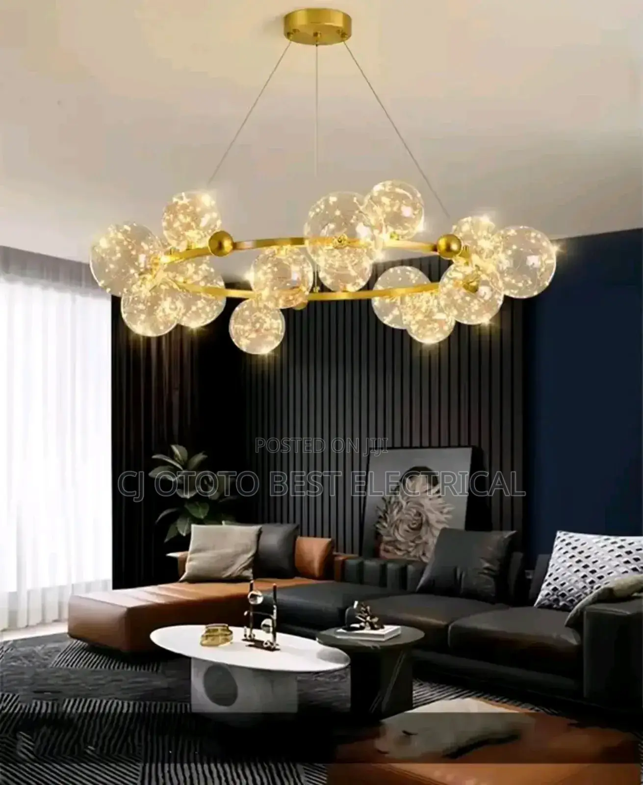 Led Glass Nordic Hanging Chandelier Light 800mm