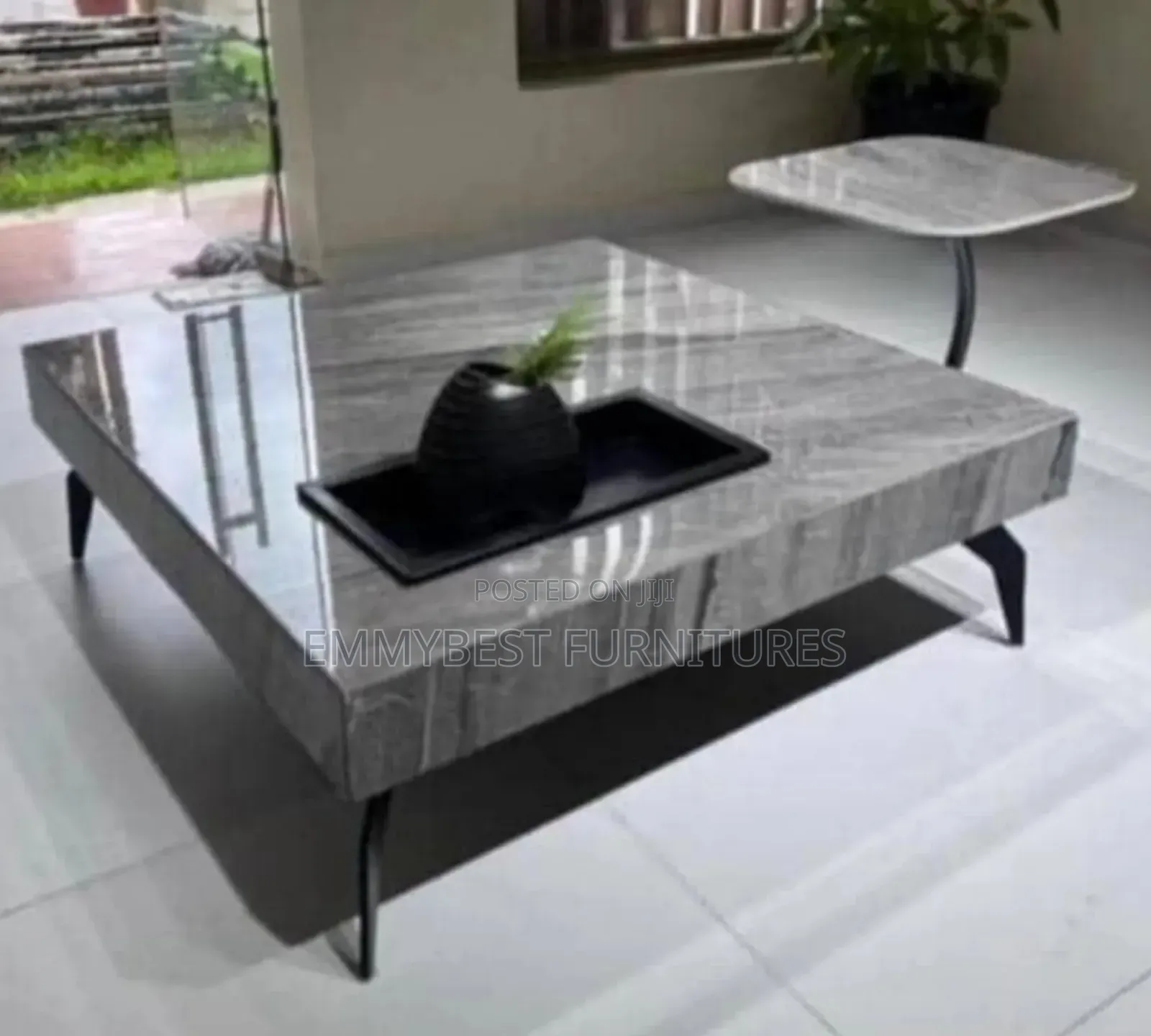 Modern Day Marble Center Table And Stool.