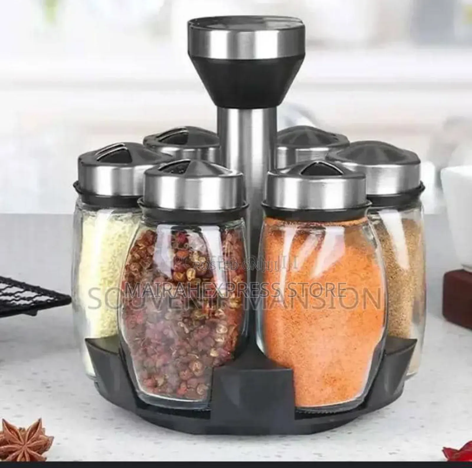 6pcs Rotary Spice Bottle Rack Set