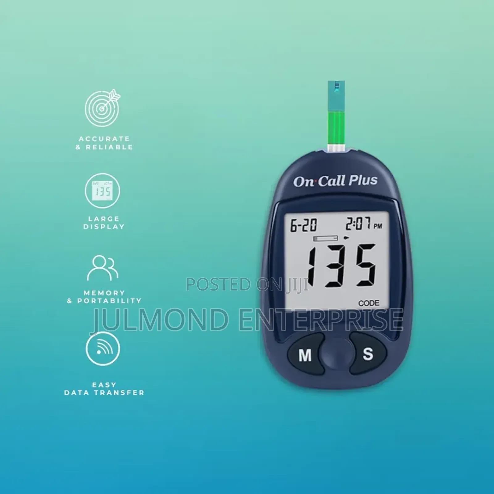 On Call Plus Glucometer With 10 Strips