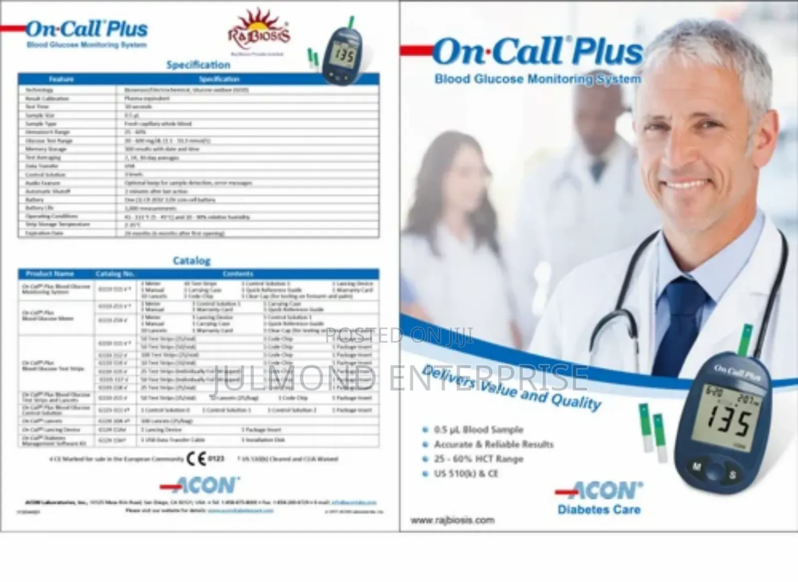 On Call Plus Glucometer With 10 Strips