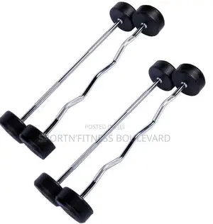 Fixed Curl Rubber Barbells