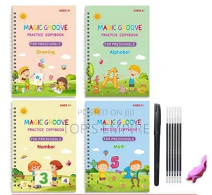 Magic Copybook Set – 4 Books + Pen Reusable Writing Kit