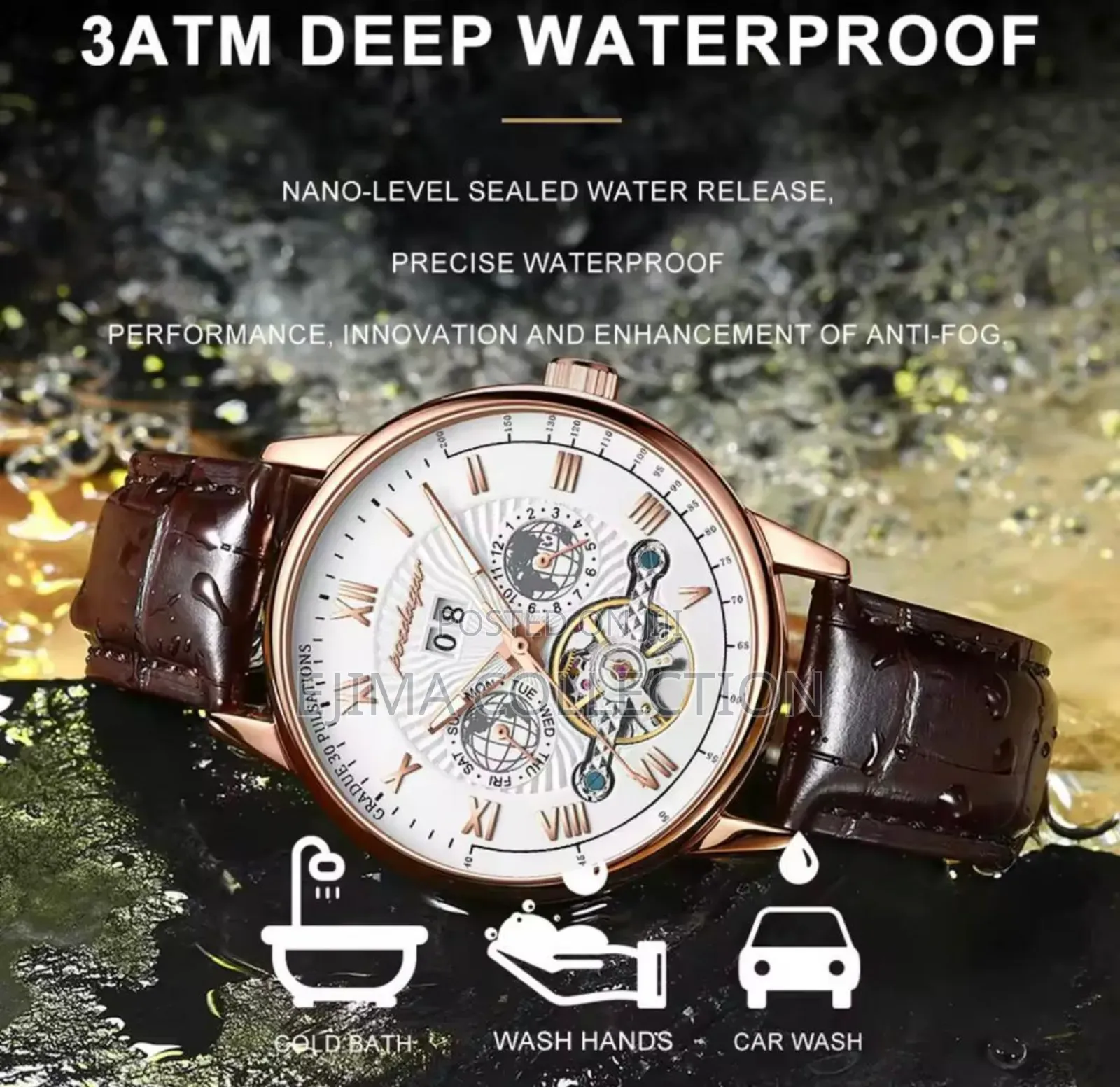 Automatic Tourbillon, Chronograph Working, Leather Strap