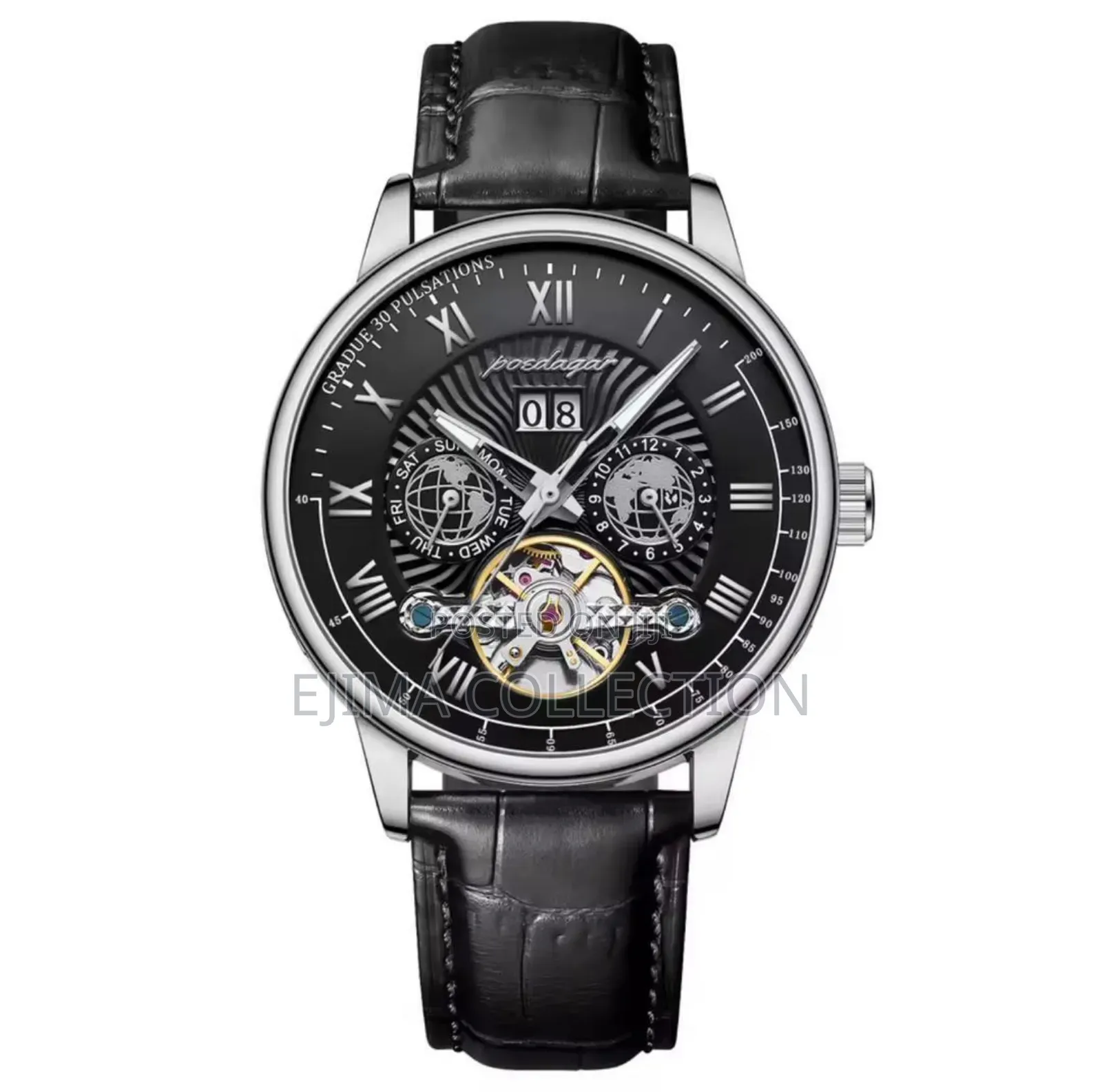 Automatic Tourbillon, Chronograph Working, Leather Strap