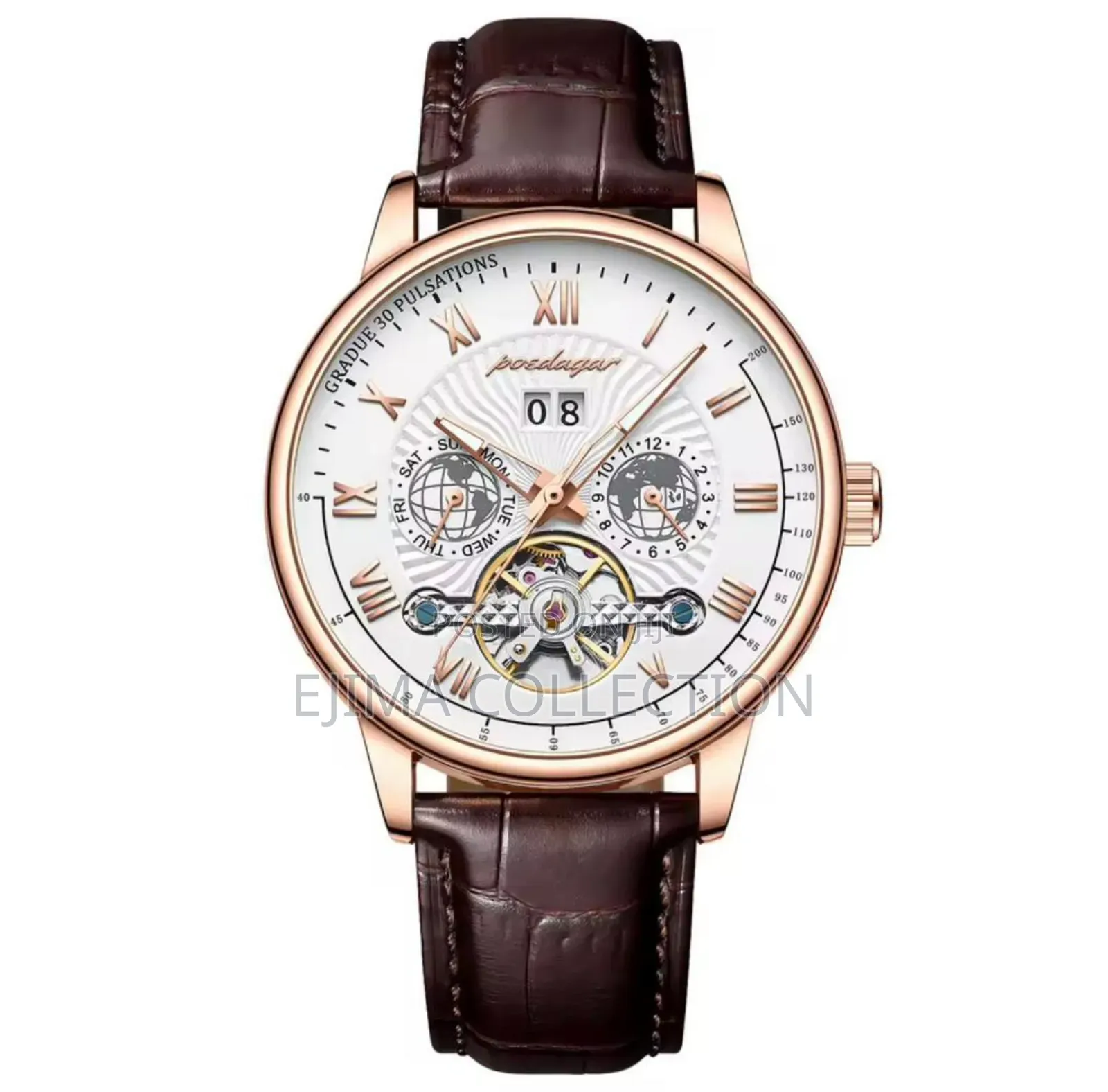 Automatic Tourbillon, Chronograph Working, Leather Strap