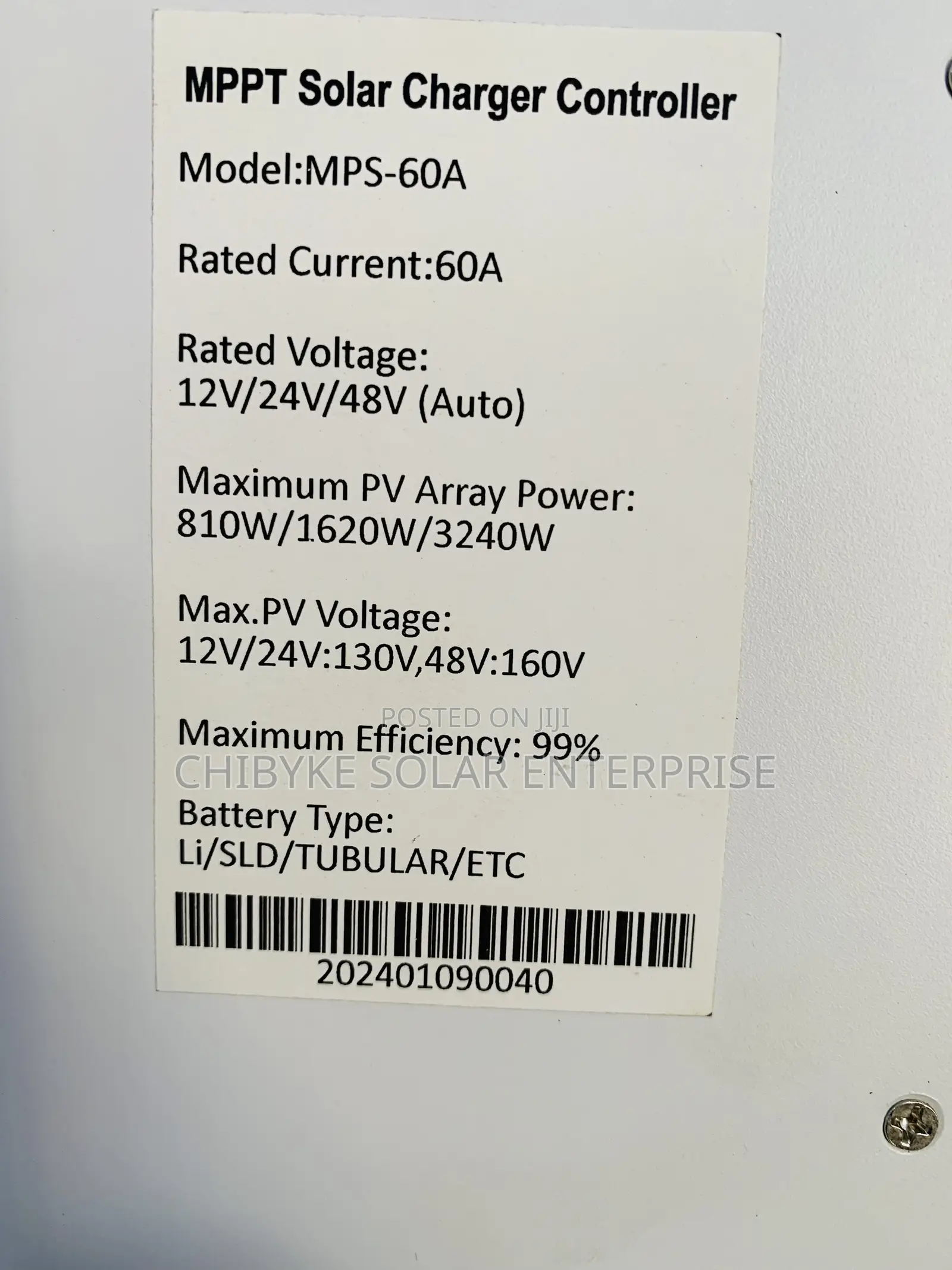 Gs Power 60a Charge Controller MPPT