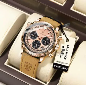 High Quality Chronograph Working, Leather Strap Poedagar