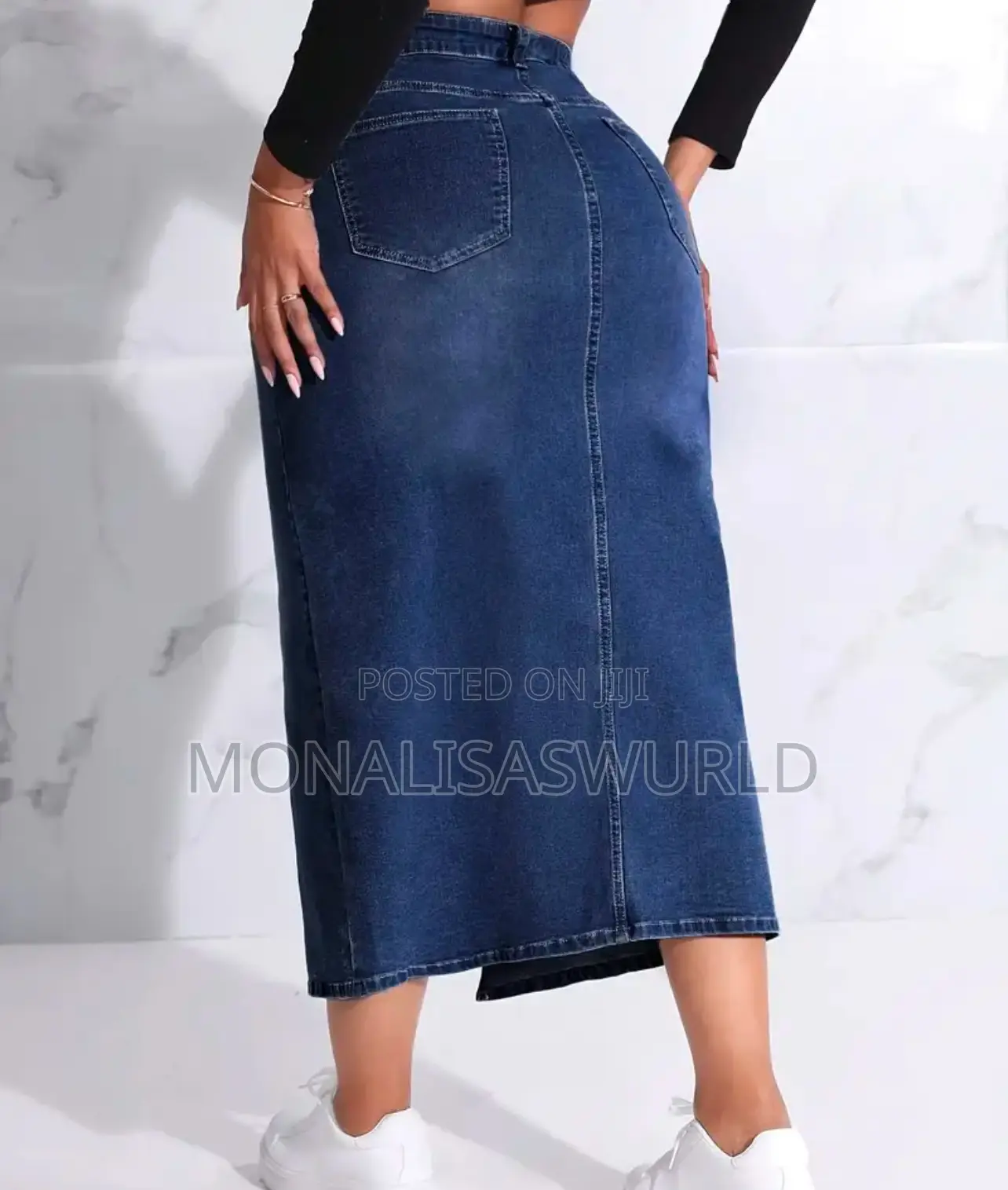 Maxi Slit Denim Skirt