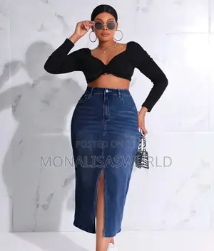Maxi Slit Denim Skirt