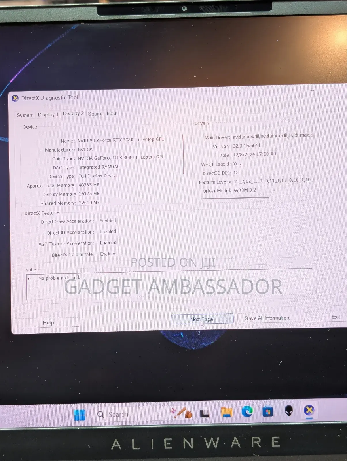 Laptop Alienware M15 r3 48GB Intel Core i7 SSD 1T