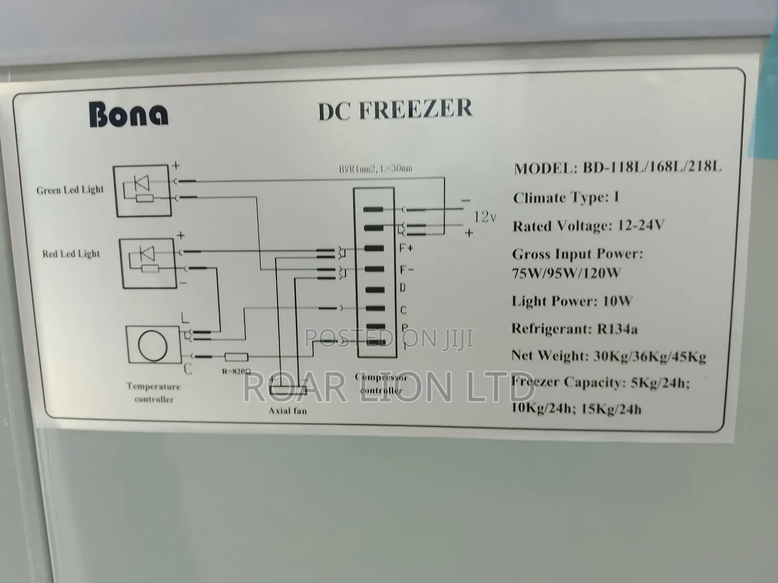 168l Bona Solar Freezer