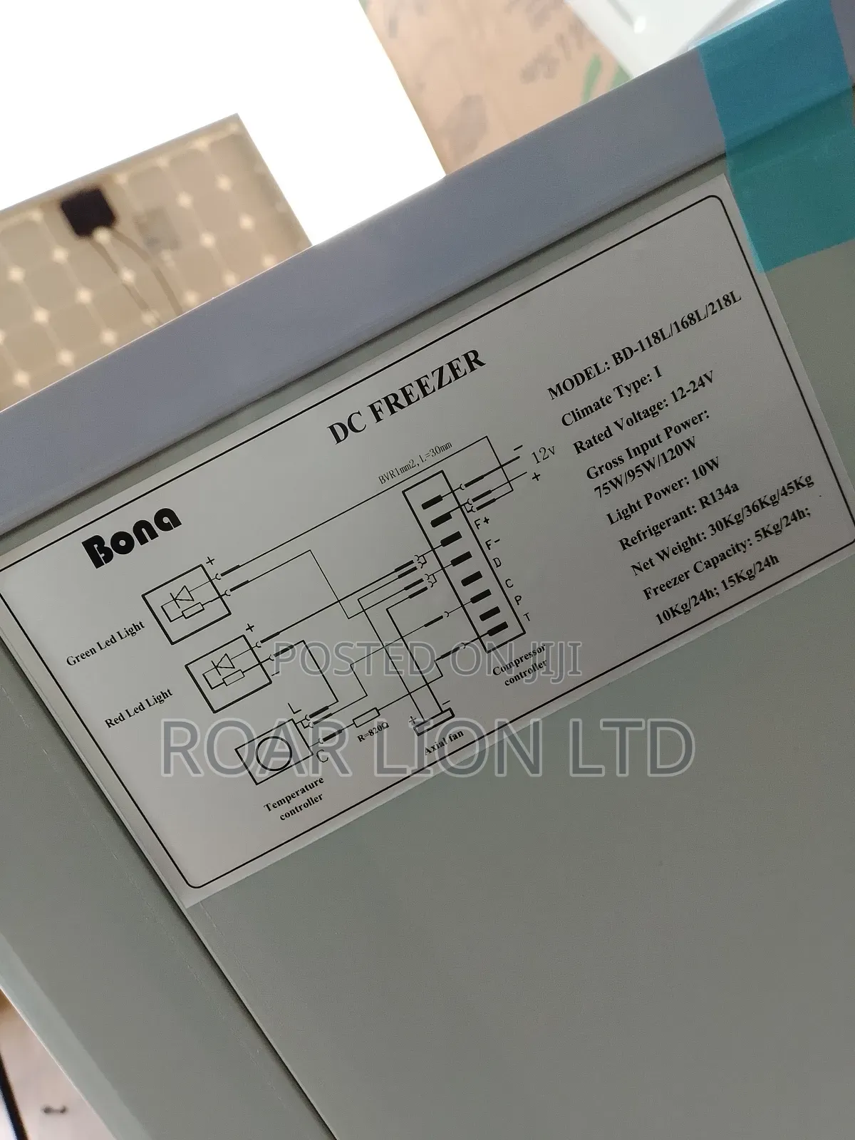 168l Bona Solar Freezer