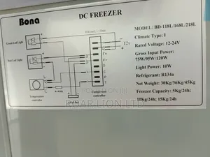 168l Bona Solar Freezer