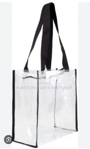 Clear Plastic Tote Bag With Black Straps