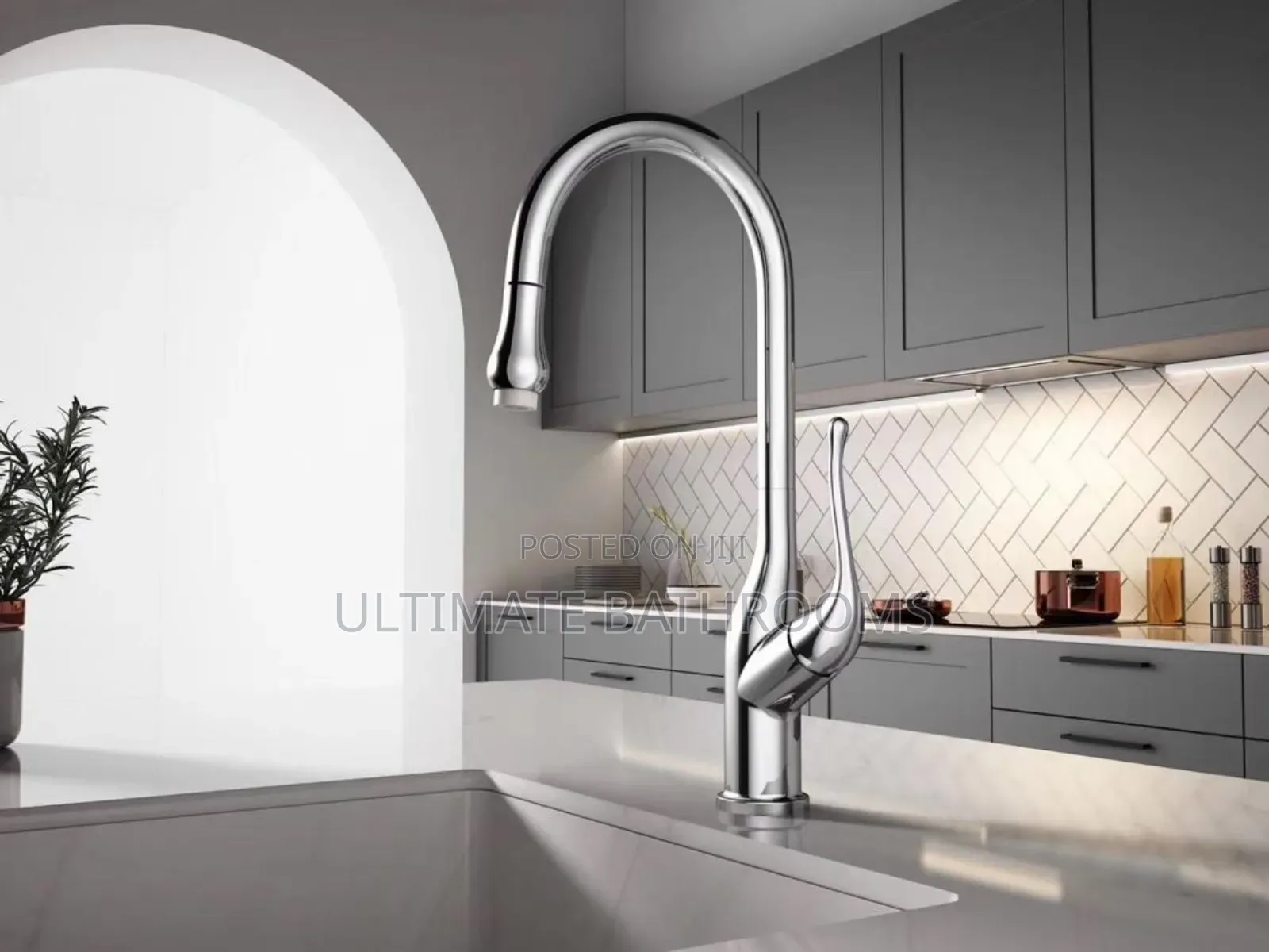 Un Standard Chrome Pull Out Kitchen Mixer Tap