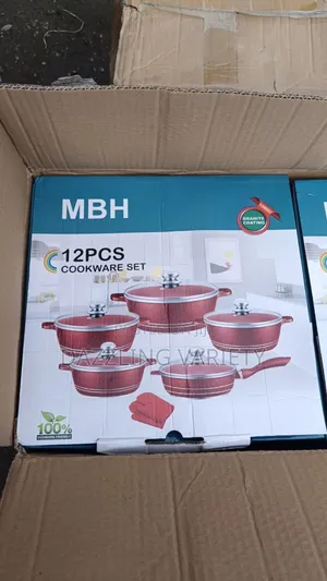 MBH 12 Pc's Cookware Set With Granite Coating
