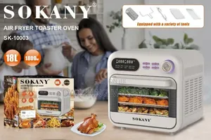 18liters Standard Sokany Air Fryer Toaster Oven 
1800 Watts
