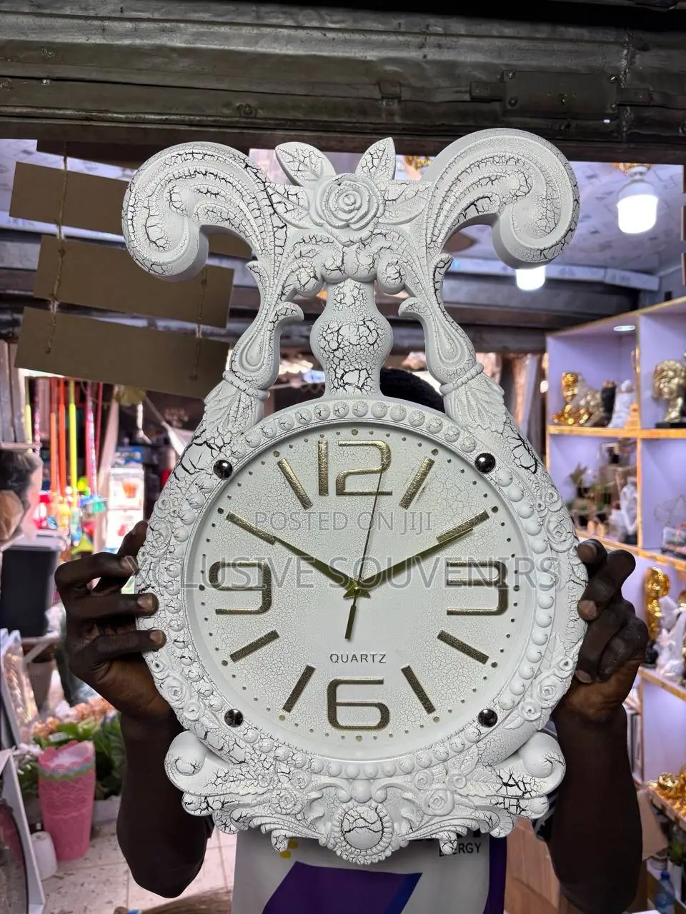 Tusk Wall Clock- White/Gold