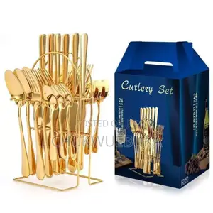 24 Pieces Golden Spoon/ Cutlery Set