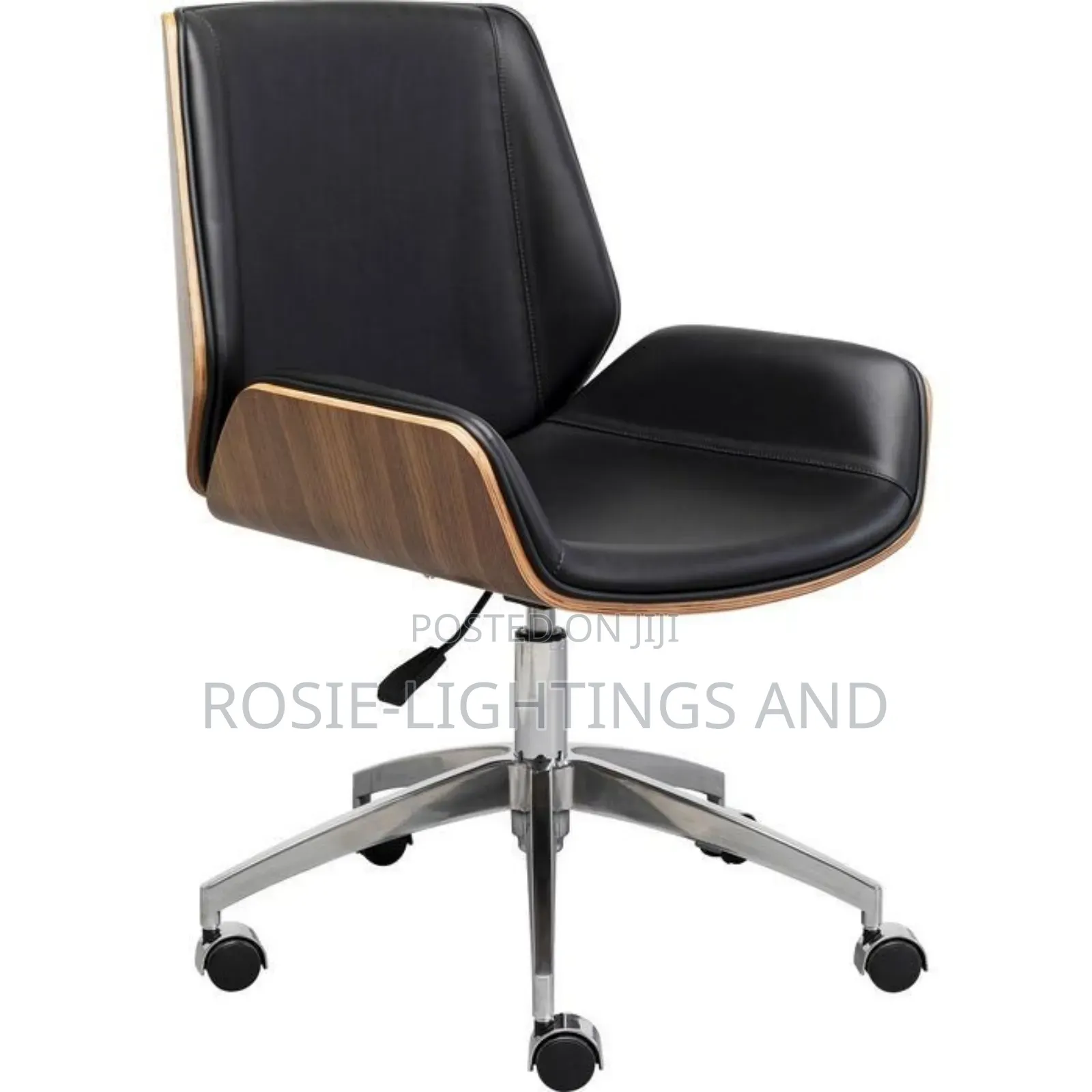 Mid Back Walnut Office Chair