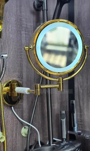 Gold Magnifying Mirror With Led
