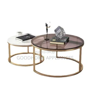 Nordic Wooden/Glass Top Twin Table