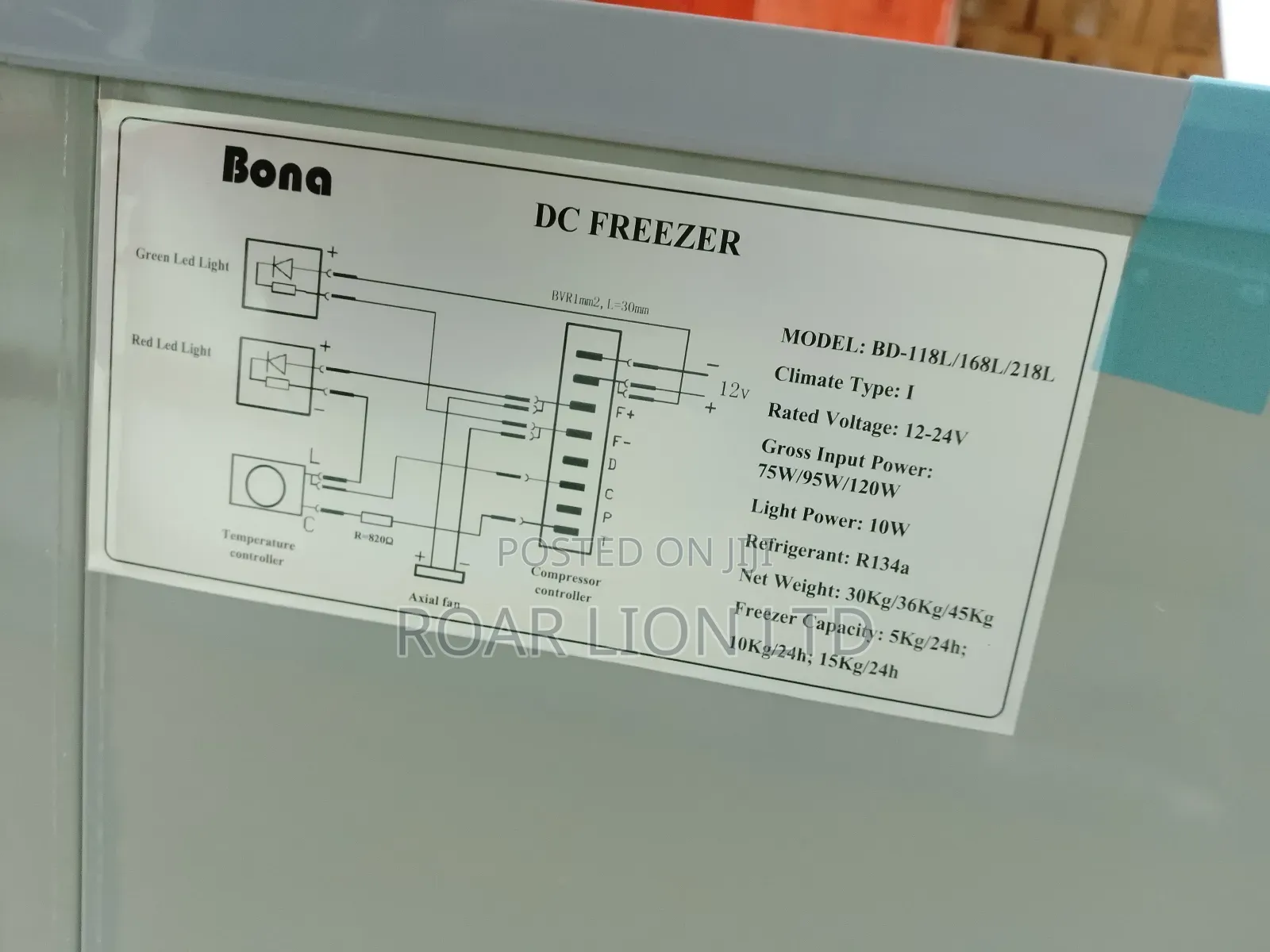 168l Bona Solar Freezer
