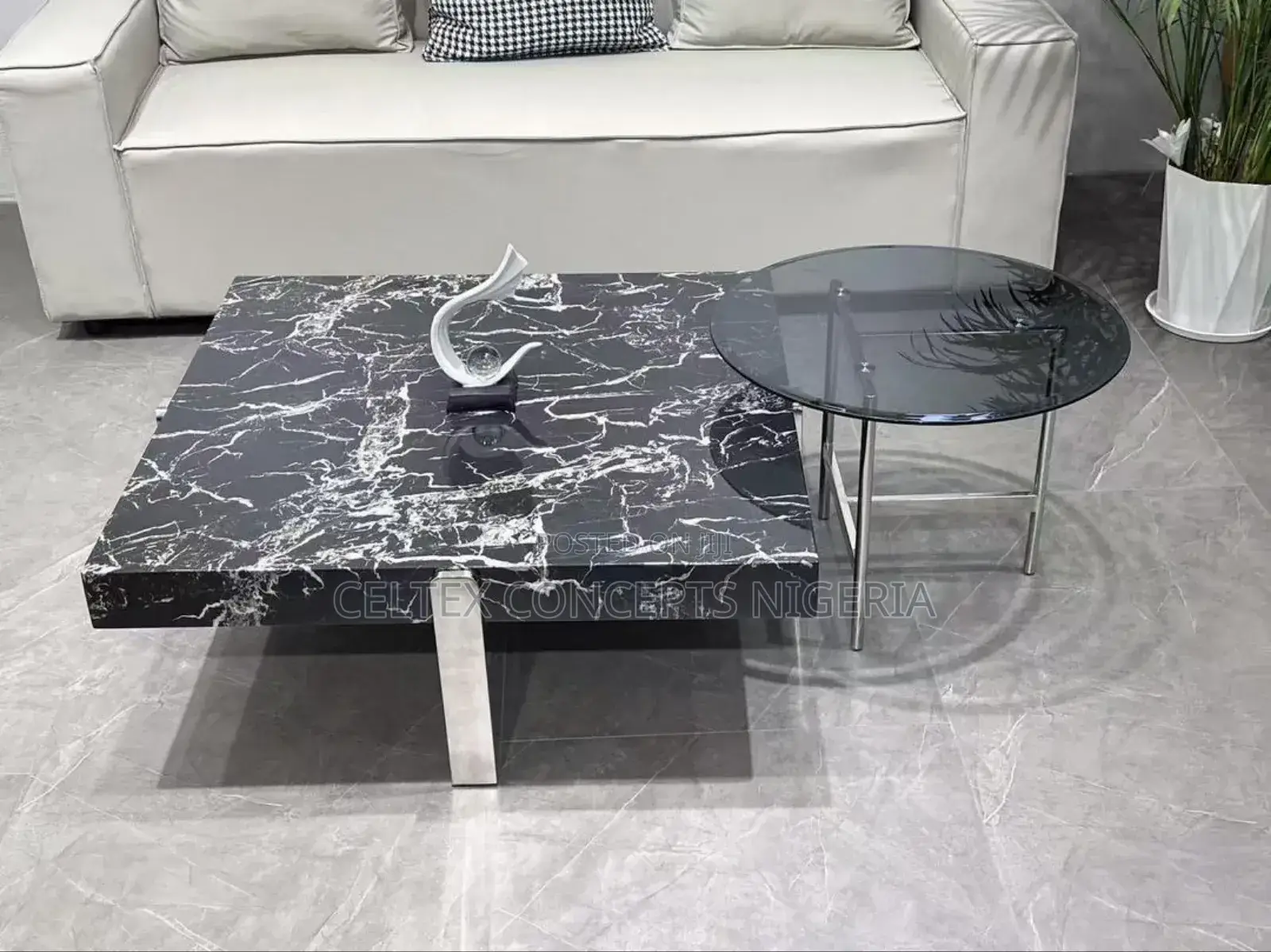 Marble Top Centre Table and Side Table