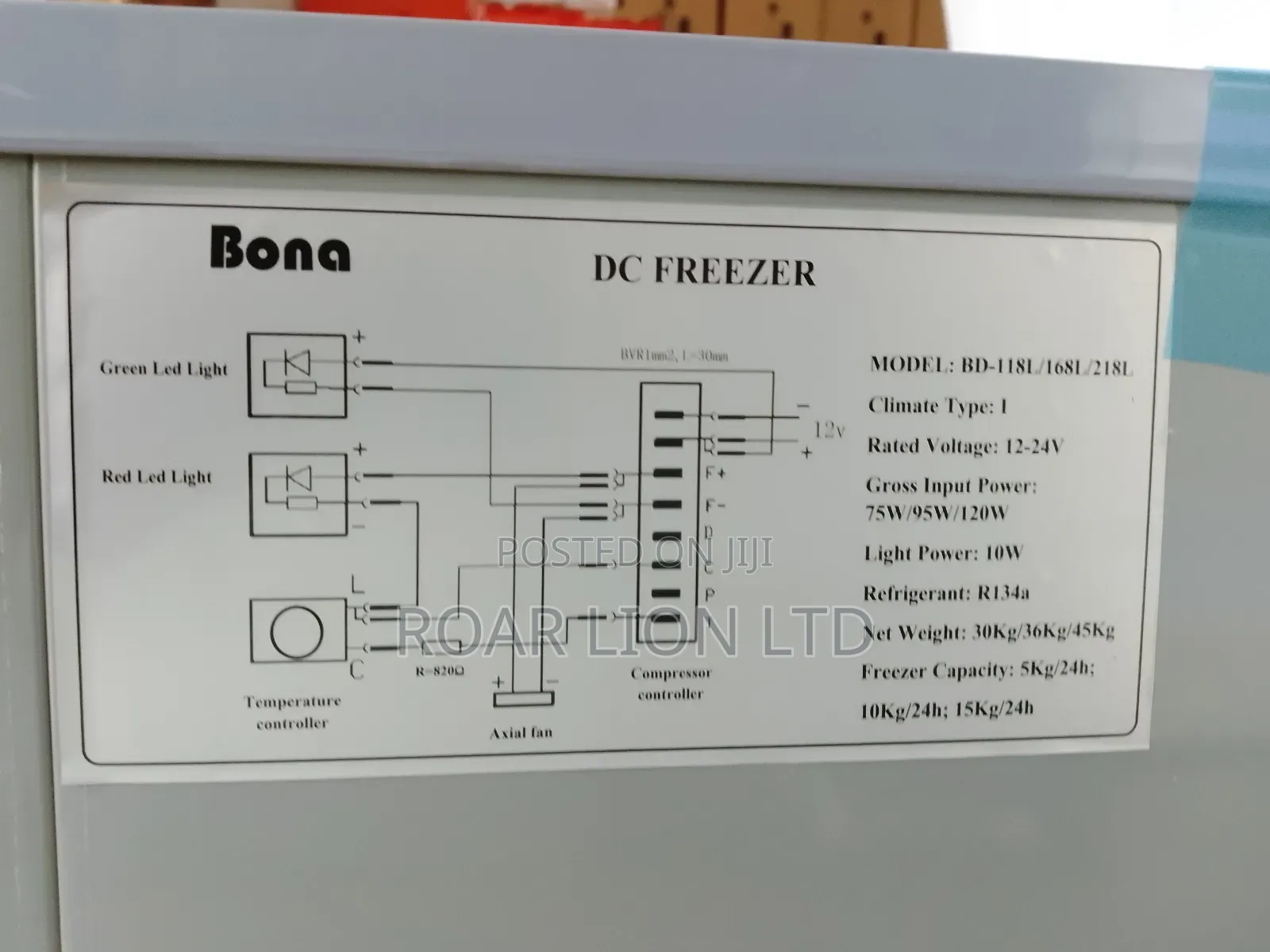168l Bona Solar Freezer
