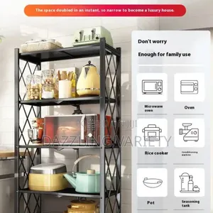 5 Layers Foldable Kitchen Strong Metal Storage Rack