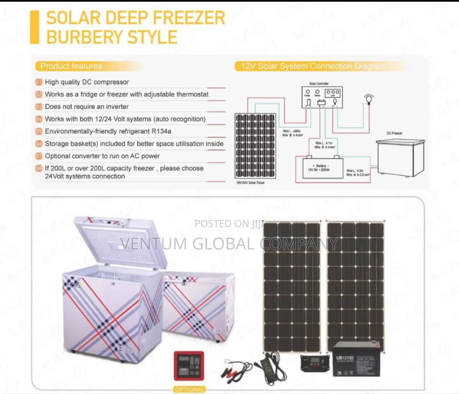 Solar Freezer All In One Stackable With Lithium Battery