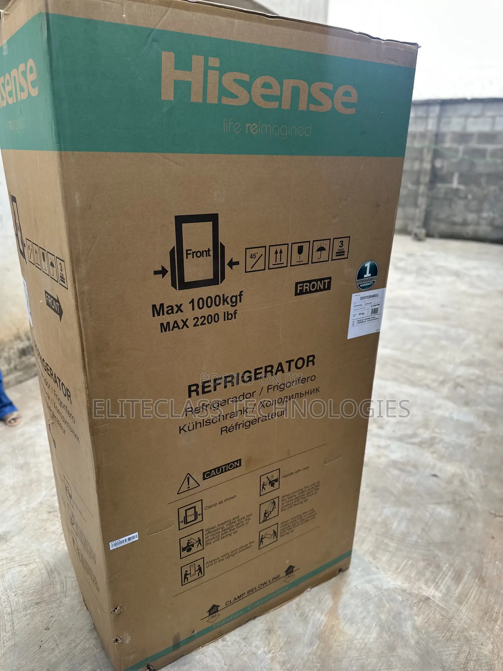 Hisense Black Glass 529l Refrigerator - Model Ref 5p558nmsg