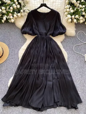 Photo - Quality Classy Silk Dress - Black
