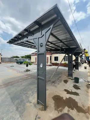 Three Cars Parking Shade With Aluminum Roofing