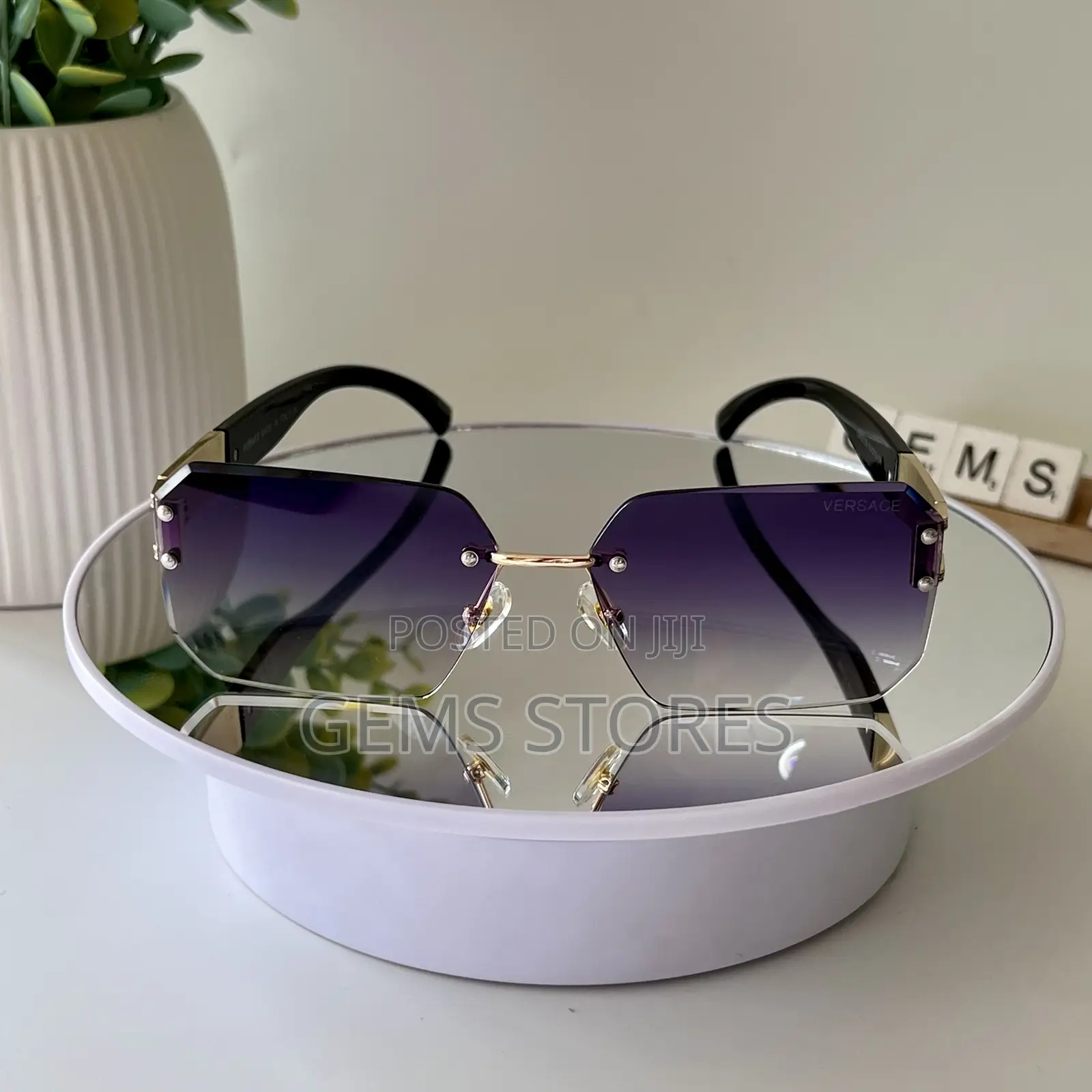 Versace-Inspired Rimless Gradient Sunglass – Luxury Unisex