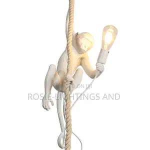 Modern Vintage Pendant Monkey Light (White