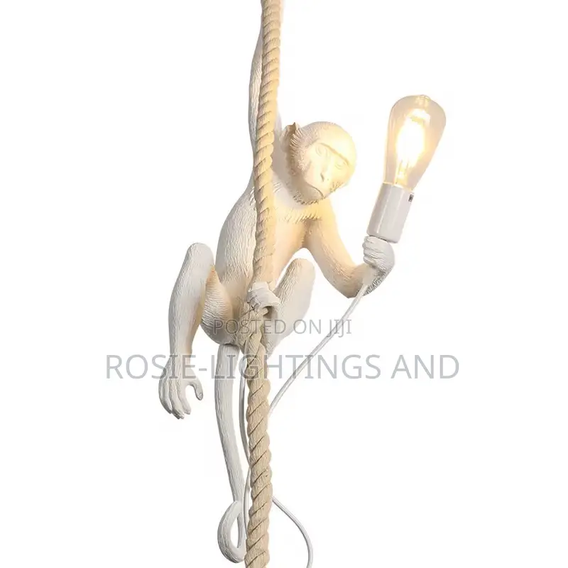 Modern Vintage Pendant Monkey Light (White
