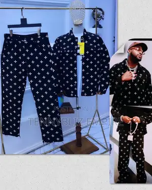 Davido-Inspired Latest Luxury Black Denim Combo