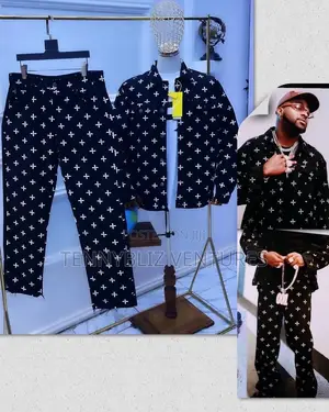 Davido-Inspired Latest Luxury Black Denim Combo